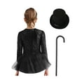 thumbnail image 2 of Haitryli Kids Girls Ballet Jazz Dance Gymnastic Skirted Leotard Sequins Magician Performance Party Outfit Set Black 14, 2 of 7