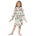 thumbnail image 6 of FORMRS Niños Bathrobe Unisex Hooded Robe Soft Plush Pajamas Sleepwear, Size 7-9T, White Christmas Holly, 6 of 7