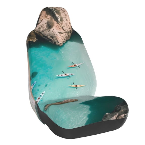 Vsdgher Turquoise Beach Kayaking for Automotive Seat Covers for Cars Trucks and SUVs, Universal Fit Anti-Slip Bucket Seat Protector for Cars,Vehicle Seat Protector for Front Seats