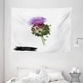 thumbnail image 1 of Artichoke Tapestry, Blooming Cardunculus Hand Drawn Organic Food Art Illustration Print, Wall Hanging for Bedroom Living Room Dorm Decor, 80W X 60L Inches, Violet and Fern Green, by Ambesonne, 1 of 2
