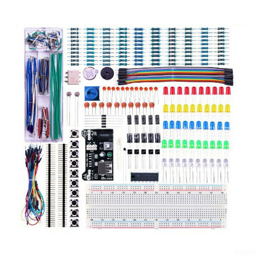 Electronics Component Basic Starter Kit w//830 tie-points Breadboard Power Supply