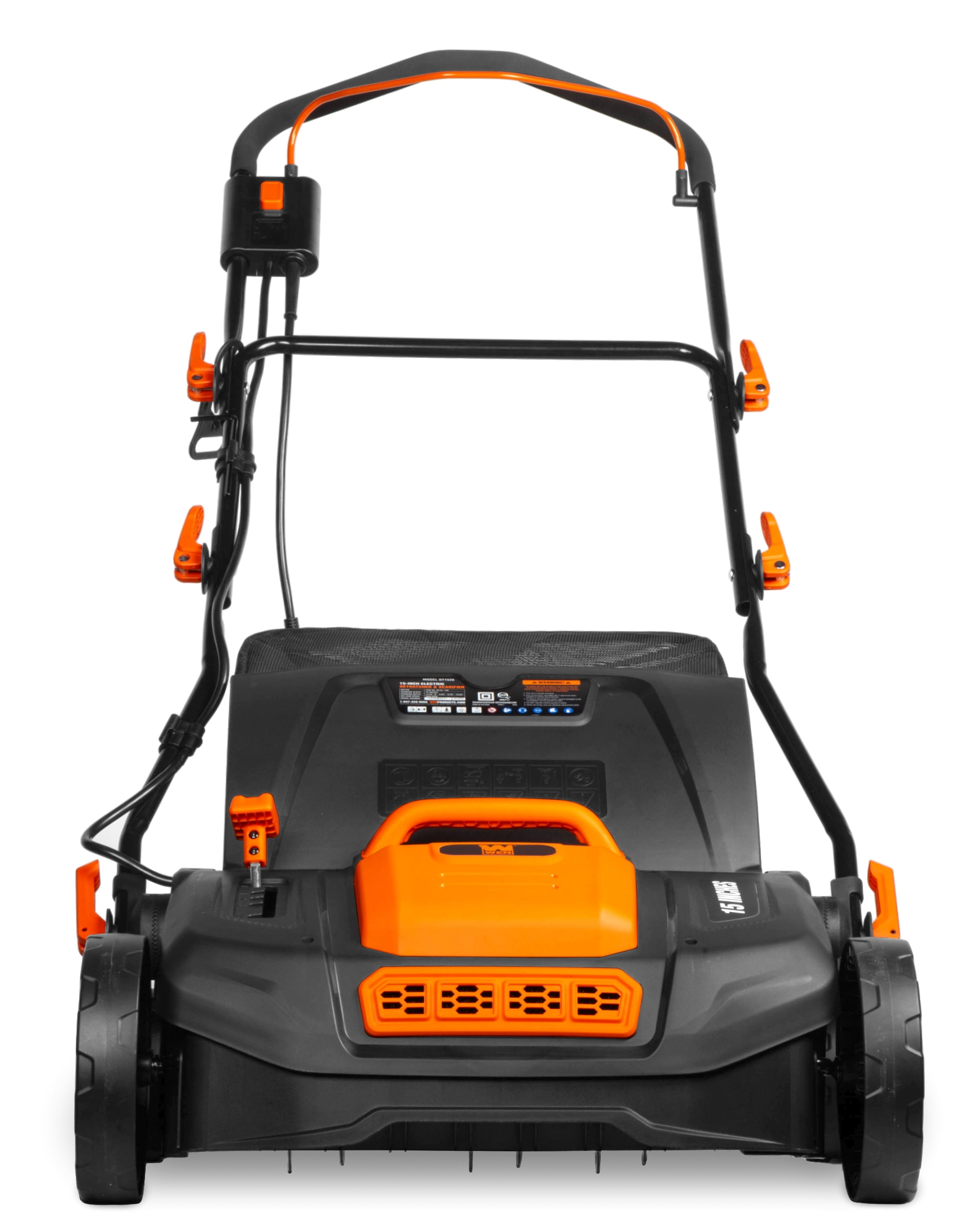 WEN 15-Inch 15-Amp 2-in-1 Electric Dethatcher and Scarifier with Collection Bag (DT1526)
