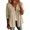 Khaki, variant on Dursoulink 3/4 Sleeve Cardigans for Women V Neck Embroidered Linen Shirts with Loose Casual Summer Design