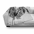 thumbnail image 3 of Kraken Soft Flannel Fleece Blanket, Cthulhu Monster Evil Fictional Cosmic Monster in Woodblock Style Illustration Print, Cozy Plush for Indoor and Outdoor Use, 60" x 80", Black White, by Ambesonne, 3 of 6