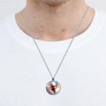 thumbnail image 5 of Cupid Glass Design Circular Pendant Necklace - Elegant Statement Piece for Women, 5 of 5