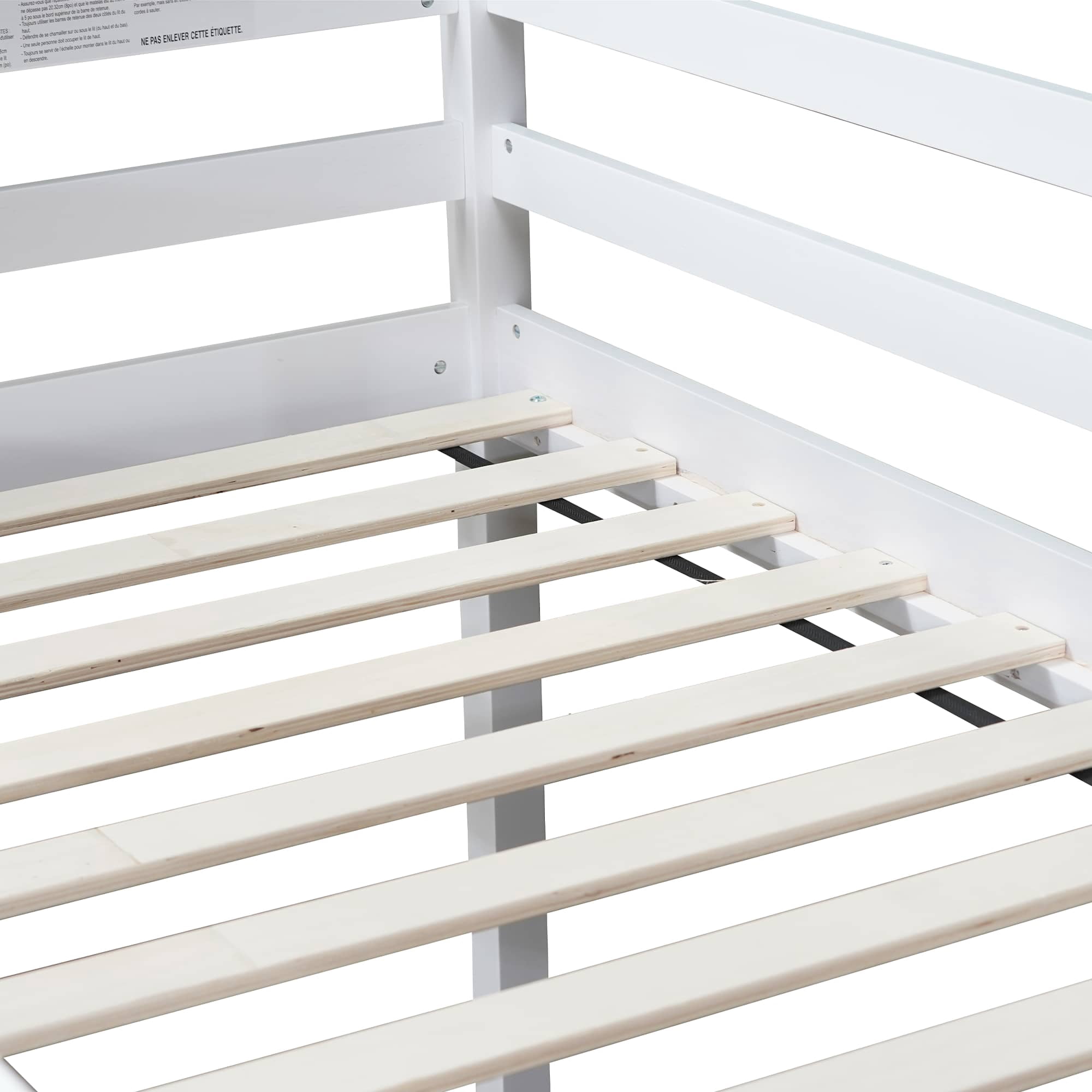 MAYEERTY Twin Loft Bed, with Ladder, Bed Platform of Strengthened Slats , White