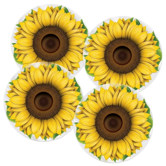 Plastic Sunflower Placemats, 13", (4/Pkg)