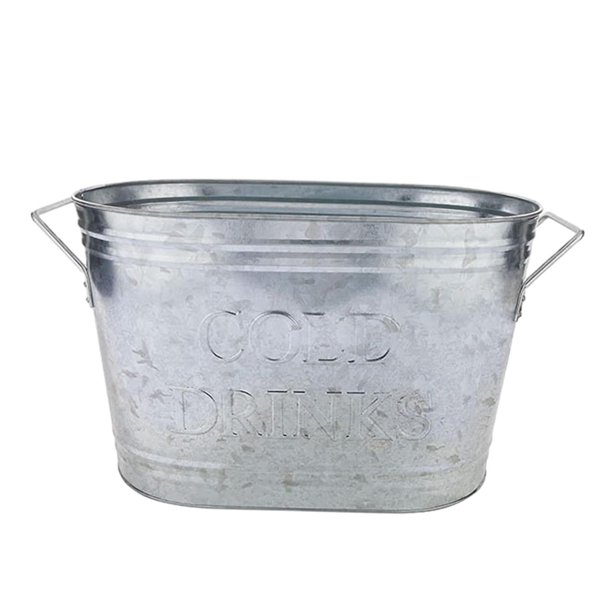 Cubo de Hielo Ovalado, Bañera de Almacenamiento Multiusos con Asa, Bañera de Bebidas Sólidas, Cubo de Refrigeración para Coche, Fiesta, Bar, Regalos C Tipo de impresión