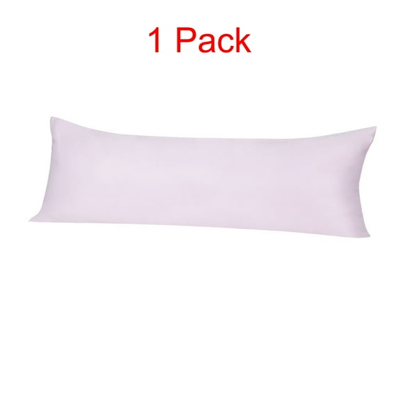 PiccoCasa 1 Pack Silky Satin Body Pillow Cases Zipper Closure, Queen Lavender Gray