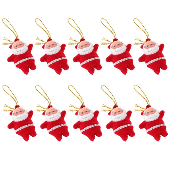 Masteelf Mini Santa Claus Style Christmas Tree Party Hanging Decorations Christmas Ornaments - 10 pcs/set