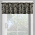 thumbnail image 2 of Ambesonne Geometric Valance Pack of 2, Shapes Streaks Retro Art, 42"X12", Dark Brown and Eggshell, 2 of 5