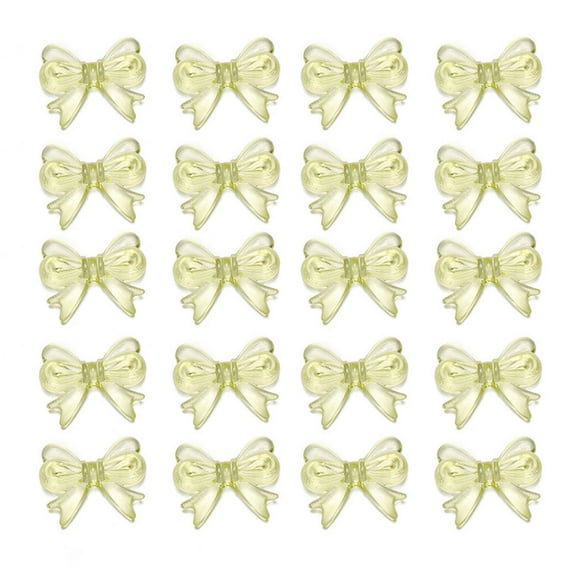 20 Pack Creative Clear Bowknot Beads Jewelry Embellishments Accessories for Jewelry Designers and Craft Enthusiasts