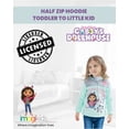 thumbnail image 3 of Gabby's Dollhouse Toddler Girls' Fleece Half Zip Hoodie Mint Grey, 3 of 6