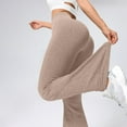 thumbnail image 4 of Women's 2025 New Style High Waist Ribbed Flare Yoga Pants, Peach Hip Lifting Fitness Pants, Wide Leg Bootcut Exercise Pants, Stretchy Athletic Pants for Women, Trendy Flared Leggings for Workouts, 4 of 4