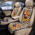 thumbnail image 2 of COEQINE Front Car Seat Cover 2 Pack Sideless Automotive Bucket Seat Protector Breathable Pet Travel Accessories, Universal for Most Vehicles, Aztec Highland Cow Cowboy Sunflower, 2 of 7
