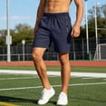 thumbnail image 4 of EOYWHK Running Shorts Men with Pockets Elastic Waist Beach Jogging Shorts Men Soft Lightweight Breathable Hiking Shorts for Men Blue, Size M, 4 of 5