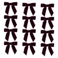 thumbnail image 1 of C Christmas Magic Wand Velvet Bow Ribbon Decoration Set 12 Pieces For Tree Gift Wrapping Party Decor Dark Red Color, 1 of 7