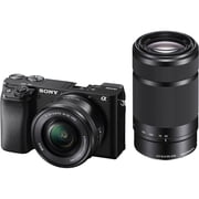 Sony Alpha A6100 Mirrorless Camera with 16-50mm and 55-210mm Zoom Lenses, ILCE6100Y/B, Black (International Model)