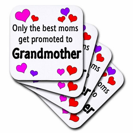 3dRose Only the best moms get promoted to grandmother., Soft Coasters, set of