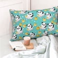 thumbnail image 4 of Kdxio Cotton Pillow Cases 16"x24" Pillowcases,Soft and Breathable Bedroom Pillow Cases-Panda Bathing-No Pillow Core, 4 of 5