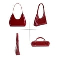 thumbnail image 2 of Deago Women's Small Crescent Shoulder Bag Patent Leather Retro Y2k Hobo Handbags Tote Underarm Clutch Purse (Red), 2 of 8