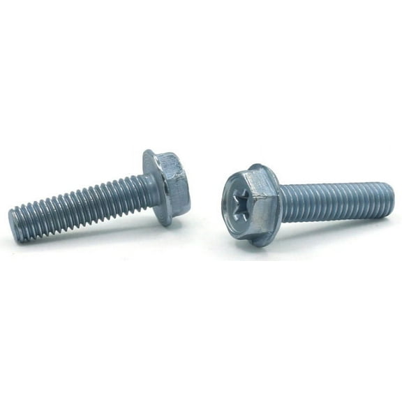 10-32 x 1/2" Machine Screws / Phillips / Hex Washer Head / Steel / Zinc - 6000 Piece Carton