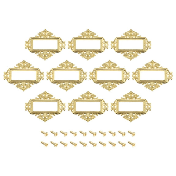 Metal Label Holders, 55x43mm Name Card Tag Frames for File Drawer, 24Pack Gold