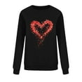 thumbnail image 4 of Fewfanhot Womens Long Sleeve Tops Cute Red Love Heart Graphic Pullover Tops Love Day Gift Shirt Long Sleeve Tees, 4 of 5