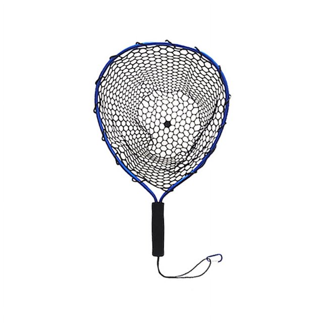 Carloway Budget-Friendly Aluminum Alloy Fishing Net - Portable, Lightweight Design for Raft & Lure Fishing, Durable Craftsmanship, Ideal for Anglers Exploring Multiple Spots, Blue Silicone