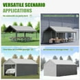 thumbnail image 6 of ECOLINEAR Carport 10x20 ft Heavy Duty Carport, Outdoor Potable Garage with Removable Sidewalls & Zipper Doors, Carport Canopy Anti UV All-Season Waterproof Tarp,Car Canopy for Cars,Boats,Gray, 6 of 7