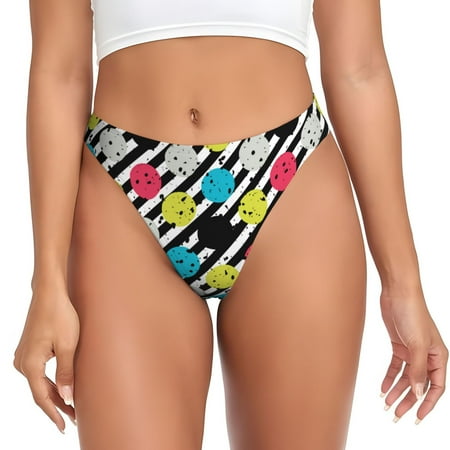 Fashion Pop-art style polka dot Thongs for Women - No Show Seamless Womens Thongs Underwear  Ladies Breathable G String Thongs for Women  Stretch Low Rise Thong Bikini Panties Briefs