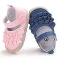 thumbnail image 7 of Douhoow 0-18M Girl Shoes Summer Baby Shoes Soft Sole Crib Prewalker Anti-Slip Ruffled First Walkers, 7 of 7