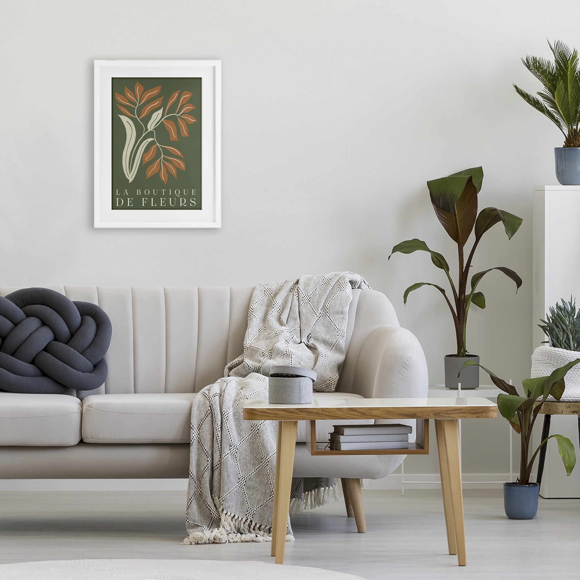 Stupell Industries Flower Shop Midcentury Minimal White Framed Print Under Glass, design by Emily Navas