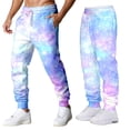 thumbnail image 1 of Pantalon Décontracté à Imprimé Galaxie pour le Quotidien avec Coupe Extensible Confortable, Pantalon pour Homme au Design Spatial pour un Style de Rue au Quotidien, 1 of 5