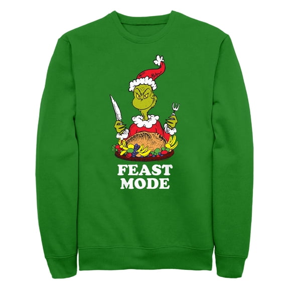 Men's Dr. Seuss Christmas The Grinch Feast Mode Sweatshirt