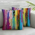 thumbnail image 3 of Creowell  Abstract Throw Pillow Cushion Cover, Multicolored Expressionist Work of Art Vibrant Rainbow Design Tainted Pattern, Decorative Square Accent Pillow Case, 3 of 5