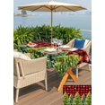 thumbnail image 4 of Outdoor Tablecloth with Umbrella Hole and Zipper, Christmas Snowflakes Rectangle Table Cloth 52x70 Inch Waterproof Tablecloth, Xmas Winter Green Pine Trees Red Buffalo Plaid Picnic Table Cover, 4 of 7