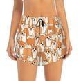thumbnail image 2 of Balery Corgi Animal Pantalones cortos deportivos para mujer con forro y dos bolsillos, elásticos, para entrenamiento, gimnasio, yoga-Medium, 2 of 7