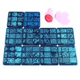 thumbnail image 1 of BeautyLeader 10 placas de estampado de uñas + 1 estampador + 1 raspador de encaje con patrón de animales, plantilla de estampado de uñas, placa de imagen, estampador de uñas, raspador, herramienta de, 1 of 5
