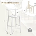 thumbnail image 4 of Topcobe Counter Height Bar Chair Set with Acacia Wood Frame and Supporting Legs, Barstools for Kitchen Counter Pub Bistro Dining, White, 4 of 7