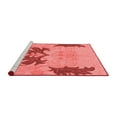 thumbnail image 2 of Ahgly Company Machine Washable Indoor Round Abstract Red Modern Area Rugs, 5' Round, 2 of 4