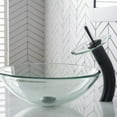 thumbnail image 2 of KRAUS Clear Glass Bathroom Vessel Sink and Waterfall Faucet Combo Set with Matching Disk and Pop-Up Drain, Oil Rubbed Bronze Finish, 2 of 8