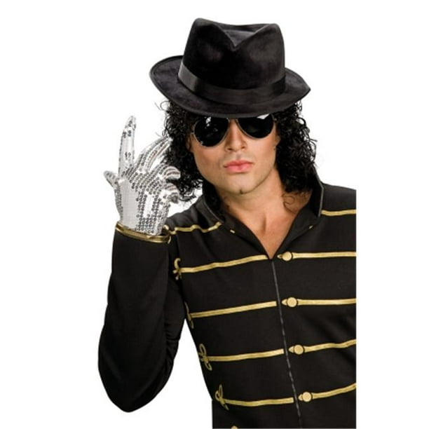 Rouge - Gants à paillettes argentés Michael Jackson pour hommes et femmes,  ensemble de chapeaux de fête pour