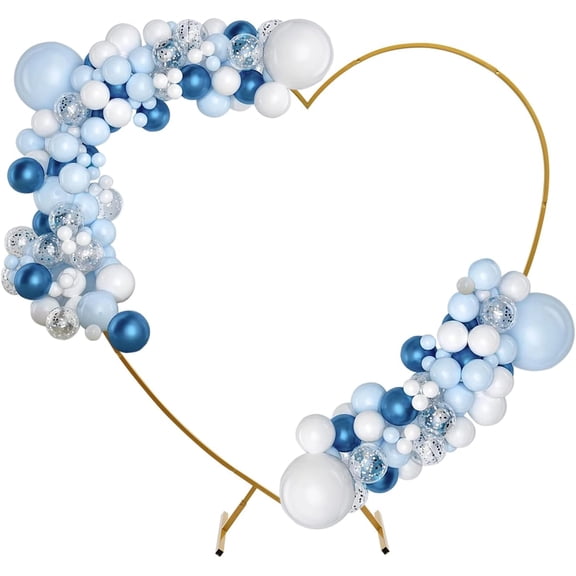 Wedding Heart Arch Stand, Heart Shape Wedding Arches Weddings Backdrop Stand with Base, Love Balloon Column Arch Frame, Arch Rack for Proposal Anniversary (Gold)