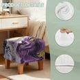 thumbnail image 7 of SCRAWLGOD Marble Print Golden Violet Ottoman Cover, Stretch Machine Washable Slipcover for Square Ottomans Anti-Slip Footstool Cover with Elastic Bottom, 7 of 7