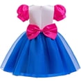 thumbnail image 4 of Vestido de niña de 4 a 10 años, vestido de princesa con manga de burbuja a rayas y lazo a la moda, disfraz de juego de rol de muñeca Gabby de Halloween, 4 of 5