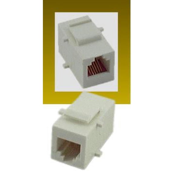 IEC RJ1106F-F-MT-WH RJ11 6 Position Keystone Connector Female to Female White