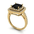 thumbnail image 2 of 2.07 ct Princess Cut Natural Onyx with Simulated Diamond Halo Accents 14K Yellow Gold Womens Engagement Ring, 2 of 5