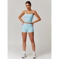 thumbnail image 5 of IDOPIP 2 Pieces Workout Sets for Women Cross Back Tank Top Matching High Waist Biker Shorts Sports Bra Gym Leggings Yoga Pilates Outfits Tracksuit, 5 of 6