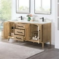 thumbnail image 4 of Laurel 72" Wood Vanity in Weathered Fir Calacatta White Quartz Top no Mirror, 4 of 13